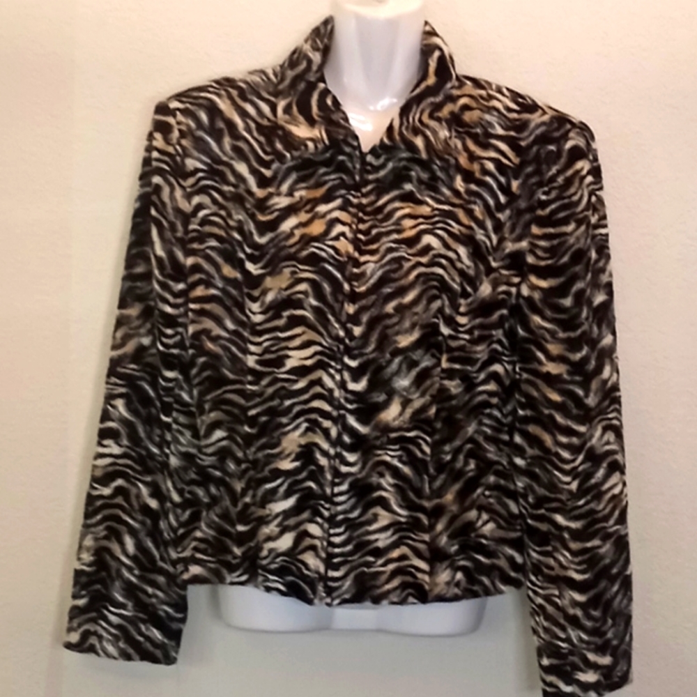 VTG- Giancarlo Ferrari Faux Fur Zip Up Tiger Print Jacket